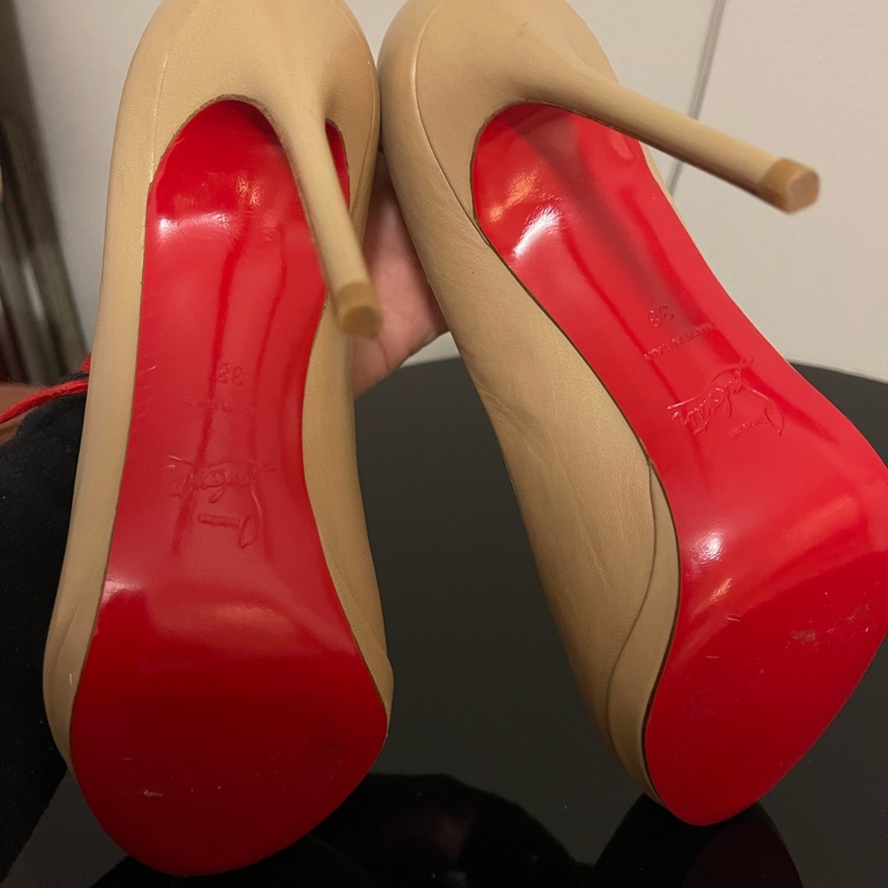 Christian Louboutin beige heels